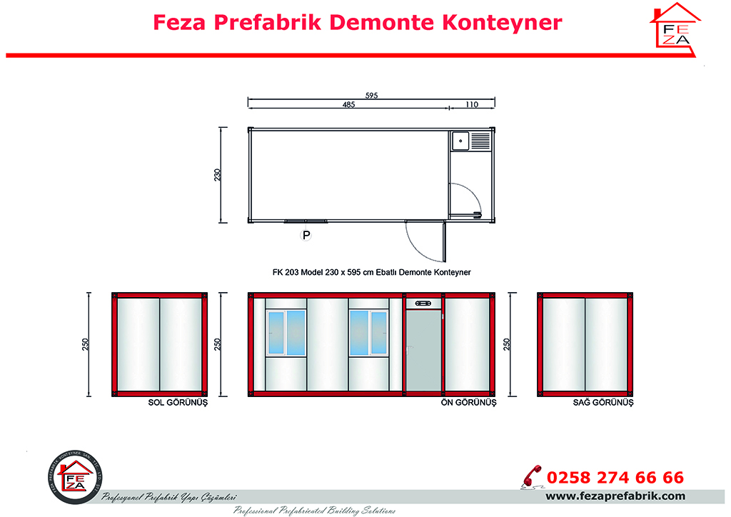 Feza FK 203 Model Demonte Konteyner