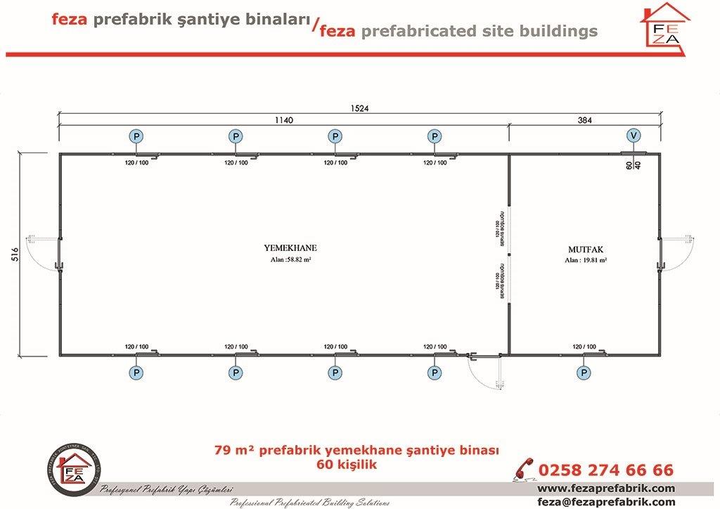 79 m Prefabrik Yemekhane