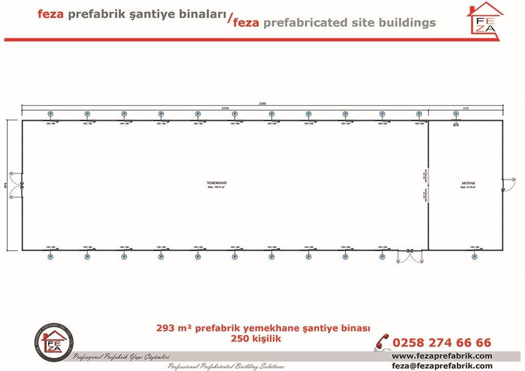 293 m Prefabrik Yemekhane