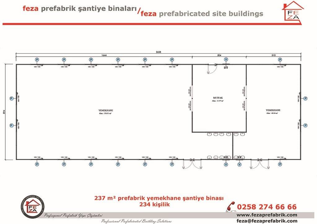 237 m Prefabrik Yemekhane