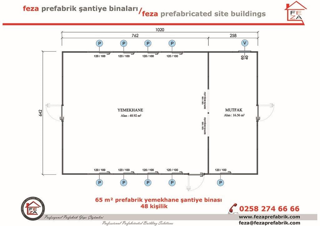 65 m Prefabrik Yemekhane