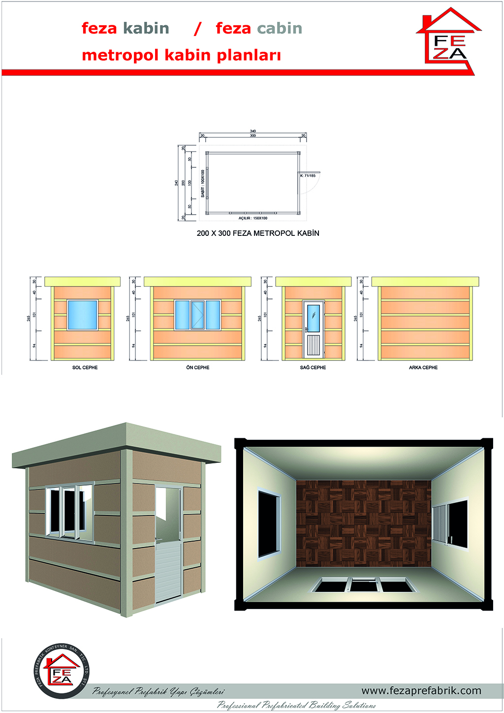 Feza 200x300 cm Ebatl Metropol Kabin