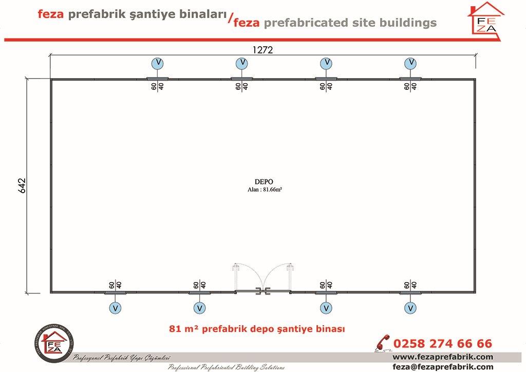 81 m Prefabrik Depo