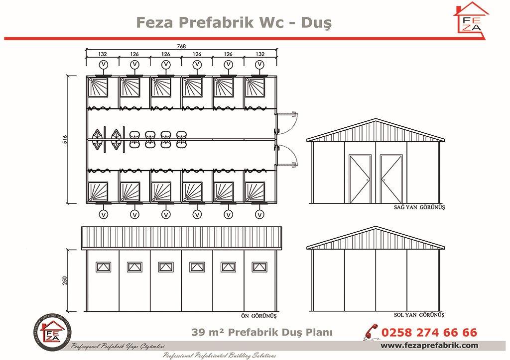 39 m Prefabrik Wc / Du nitesi