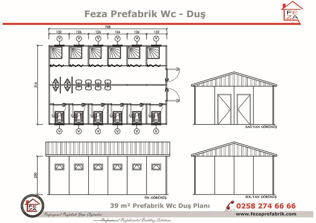 39 m Prefabrik Wc / Du nitesi